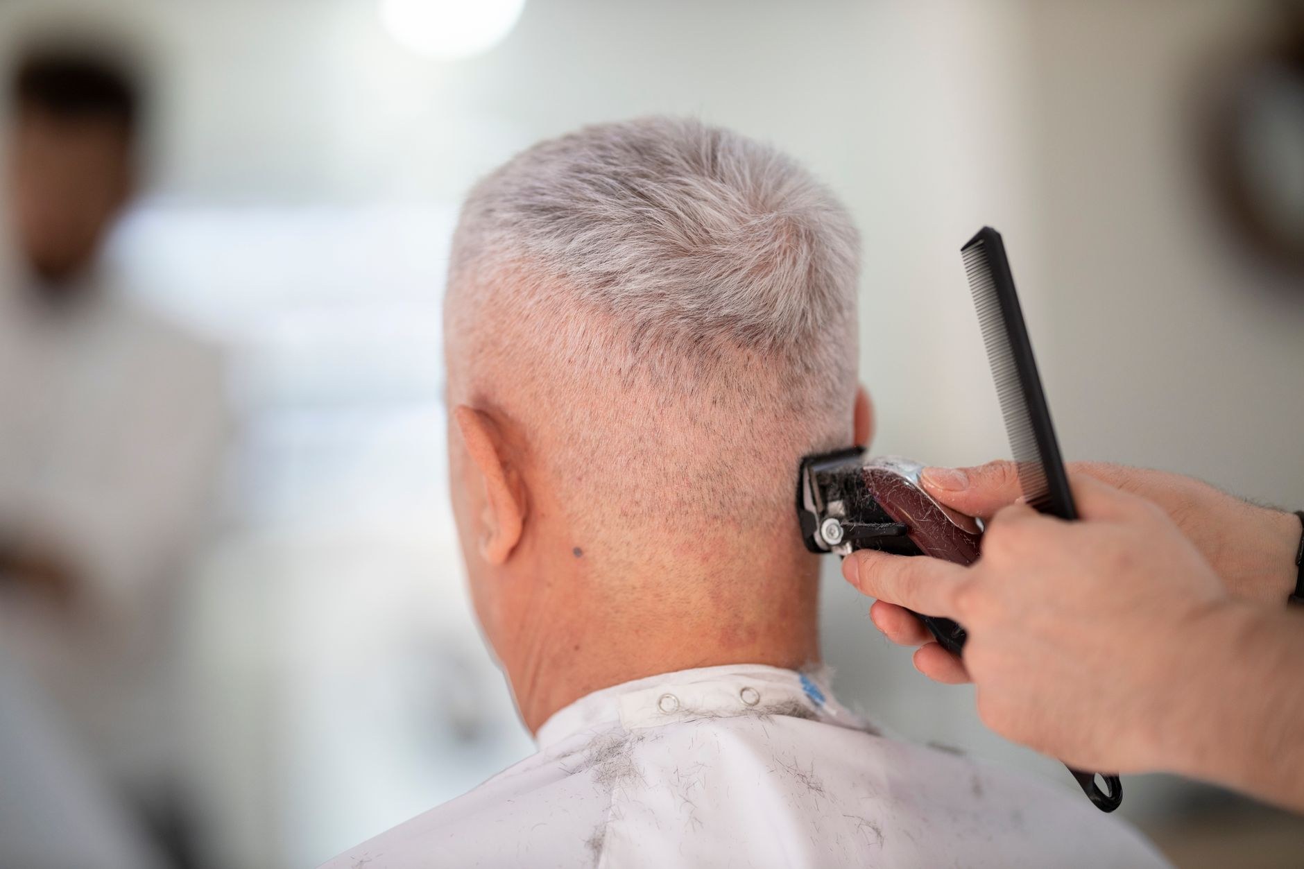Sample: clean clipper cut, side view